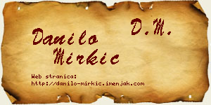 Danilo Mirkić vizit kartica